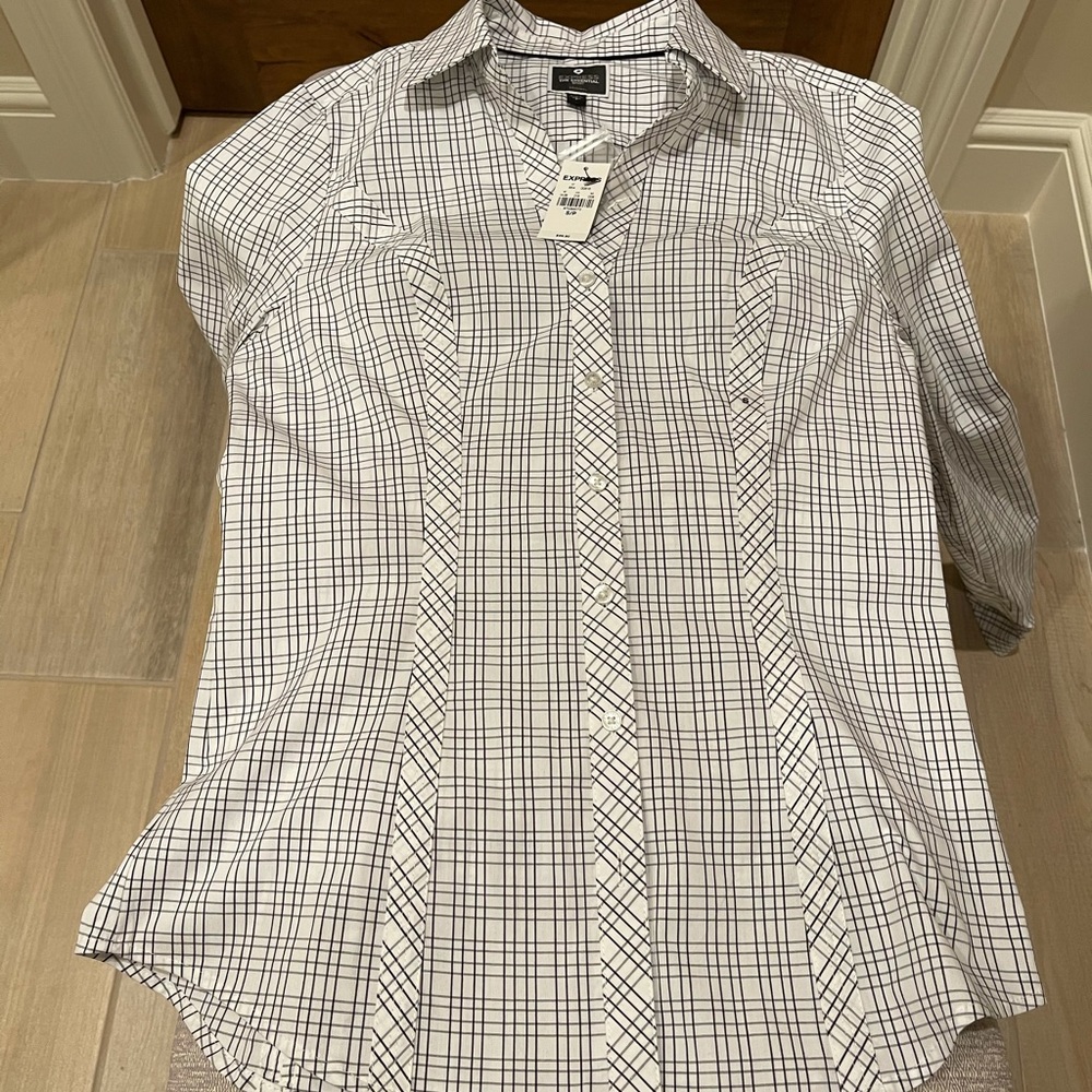 Express women’s Small Striped tailored essential shirt